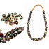 Ancient handmade glass from Nepal Necklace 64 cm with abacus beads approximately 2 cm with a large flower