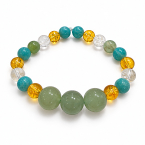 Bracelet with a story – Thank you, natural minerals, 8 mm bead / wrist 14–15 cm