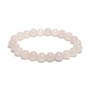 Rose bracelet elastic natural stone, ball 8 mm / 16 - 17 cm, love stone