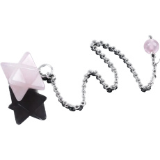 Rosemary Merkaba pendulum pendant made of natural stone 21 x 21 x 21 mm, stone of love