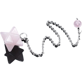 Rosemary Merkaba pendulum pendant made of natural stone 21 x 21 x 21 mm, stone of love