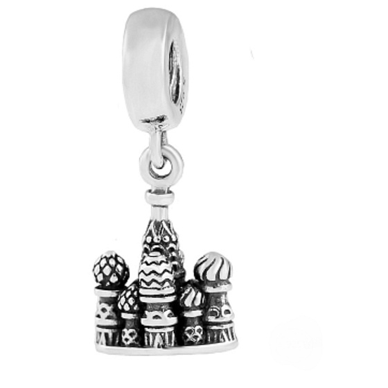 Sterling silver 925 Moscow Temple of Vasily the Blessed, travel bracelet pendant
