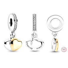 Sterling silver 925 Linked Hearts - hearts in total harmony, love bracelet pendant