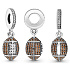 Charm Sterling silver 925 American football, pendant on bracelet sport