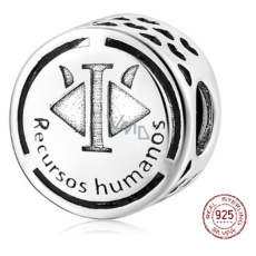 Charm Sterling silver 925 Human Resources, bead on bracelet employment Charm Sterling silver 925 Human Resources, bead on bracelet employment