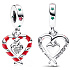 Charm Sterling silver 925 Two heart shaped lollipops - Sweet Christmas, pendant for bracelet