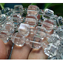 Azeztulite facet bracelet elastic natural stone 11 - 12 mm / 16 - 17 cm, high frequency energy