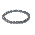 Bronzite bracelet elastic natural stone, ball 6 mm / 16 - 17 cm, highly protective stone