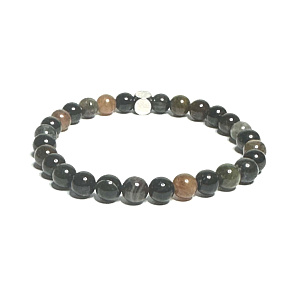 Tourmaline dark bracelet elastic natural stone, ball 6 mm / 16 - 17 cm, AAA quality, guardian of good mood