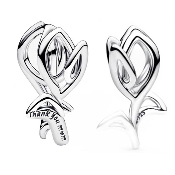 Charm Tulipán – přívěsek na náramek, „Thank you mum“, symbol lásky, vděčnosti a něhy, květina