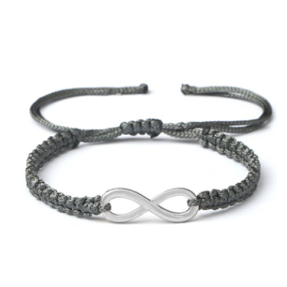 Infinity - infinity, lucky bracelet, handmade emblem, silver color adjustable