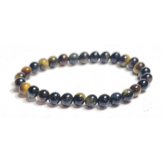 Tiger eye multi color dark bracelet elastic natural stone, ball 6 mm / 16-17 cm, stone of the sun and earth, brings luck and wealth Tiger eye multi color dark bracelet elastic natural stone, ball 6 mm / 16-17 cm, stone of the sun and earth, brings luck and wealth