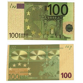 Talisman Gold plastic banknote 100 EUR