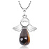 Tiger eye angel pendant natural stone 4,2 x 3 cm, stone of sun and earth, brings luck and wealth