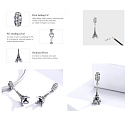 Sterling silver 925 Paris Eiffel Tower, travel bracelet pendant