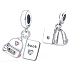 Sterling silver 925 Book, briefcase and smiley face, 2in1 pendant for bracelet interests