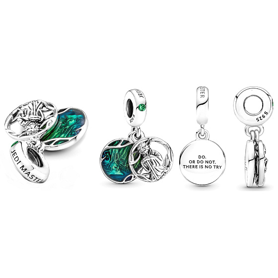Charm Sterling silver 925 Marvel Star Wars Yoda 2in1, bracelet pendant