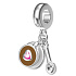 Charm Sterling silver 925 Coffee cup and spoon 2in1, food and drink bracelet pendant