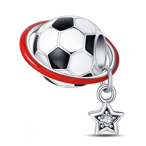 Charm Sterling silver 925 Euro 2024 Football, bead on bracelet sport Charm Sterling silver 925 Euro 2024 Football, bead on bracelet sport