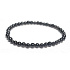 Obsidian bracelet elastic natural stone, ball 4 mm / 16-17 cm, rescue stone