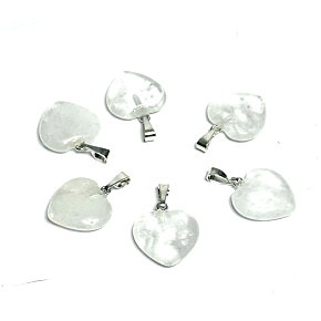 Crystal Heart pendant natural stone 15 mm, stone of stones Crystal Heart pendant natural stone 15 mm, stone of stones