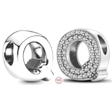 Sterling silver 925 Alphabet letter Q, bead for bracelet Sterling silver 925 Alphabet letter Q, bead for bracelet