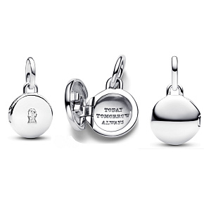 Charm Sterling Silver 925 Medallion Key, Pendant Bracelet Love