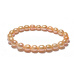Pink pearl elastic bracelet natural, 7 - 8 mm / 16 - 17 cm, symbol of femininity, brings admiration