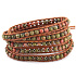 Unakit bracelet natural stone wrapping 5 strands hand knitted bead 4 mm / approx. 90 cm + 10 cm, stone of personal growth and vision