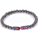 Magnet bracelet multicolor elastic natural stone, ball 6 mm / 16 - 17 cm