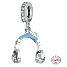 Charm Sterling silver 925 Earrings blue, pendant on bracelet interests