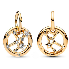 Charm Sterling Silver 925 Gold Plated Zodiac Sign Virgo, Pendant Bracelet