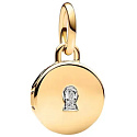 Charm Sterling Silver 925 Gold Medallion Key Pendant Bracelet Love