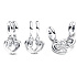 Charm Sterling silver 925 Hearts linked together 2in1, love bracelet pendant