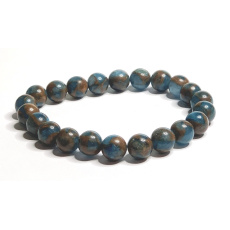 Jasper Cloisonne Blue bracelet elastic natural stone, ball 8 mm / 16 - 17 cm