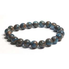 Jasper Cloisonne Blue bracelet elastic natural stone, ball 8 mm / 16 - 17 cm