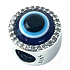Charm Sterling silver 925 Greek blue eye, protective amulet, bead on bracelet symbol