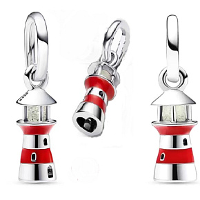 Charm Sterling silver 925 Lighthouse glow in the dark, bracelet pendant symbol