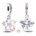Charm Sterling silver 925 Cherry blossom, nature bracelet pendant