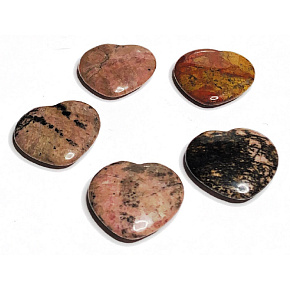 Rhodonite Hmatka, healing gemstone in the shape of a heart natural stone 3 cm 1 piece, stone of forgiveness
