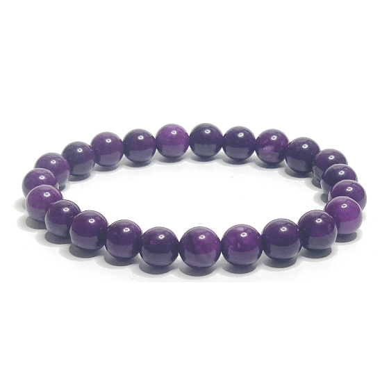 Sugilit bracelet elastic natural stone, ball 8 mm / 16 - 17 cm, love stone