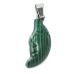 Malachite Moon pendant, hand cut figurine 2,2 x 10 mm, wishing stone