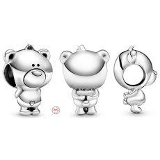 Charm Sterling silver 925 Bear Theo, bead on bracelet animal