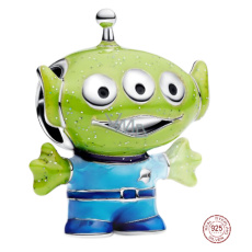 Charm Sterlingové stříbro 925 Disney PixarToy Story Alien – malý zelený muž, korálek na náramek film Charm Sterlingové stříbro 925 Disney PixarToy Story Alien – malý zelený muž, korálek na náramek film