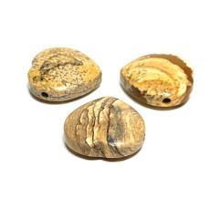 Jasper picture heart drilled pendant natural stone 30 mm, stone of positive energy