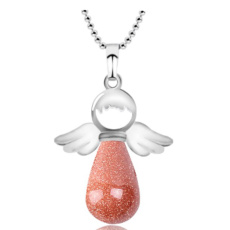 Goldstone golden Angel pendant 4,2 x 3 cm, stone of ambition
