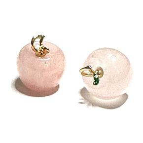 Rose apple pendant, natural stone 2,7 x 15 mm, stone of love