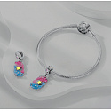 Sterling Silver 925 Luminous - Sign of the Zodiac Pisces, Bracelet Pendant