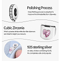 Sterling silver 925 Airpods headphones with pink heart, 2in1 pendant bracelet interests