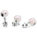 Charm Sterling silver 925 Elephant with pink balloon, pendant on bracelet family